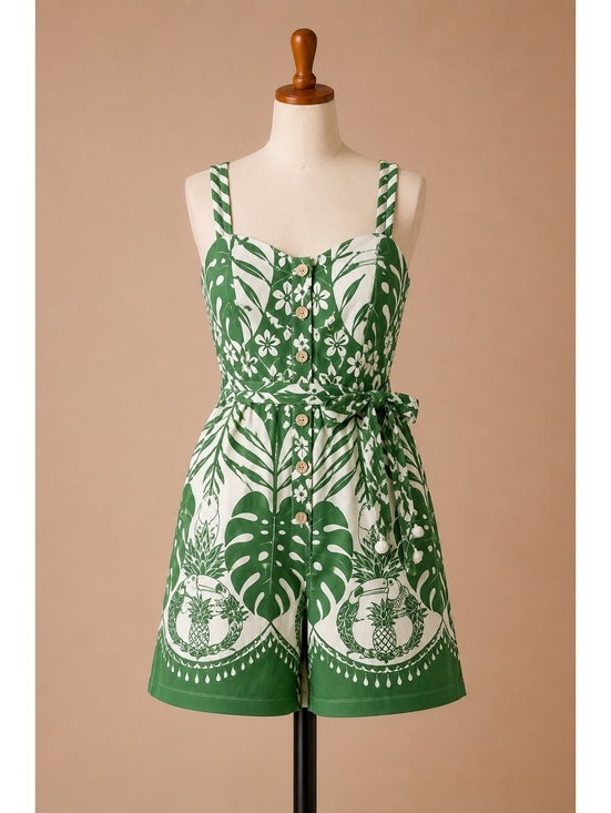 Rachel Zoe Pants - Rachel Zoe Tropical Toucan Linen Blend Romper Size 8